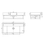 Cerastyle Sharp Etajerli Lavabo 85x38 cm