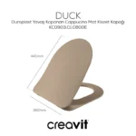 Creavit Duck Duroplast Yavaş Kapanan Klozet Kapağı Mat Cappuccino KC0903.01.0800E