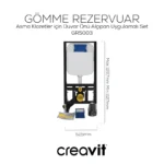 Creavit Gömme Rezervuar 3/6 Asma Klozet Duvar Önü Hızlı Montaj GR5003