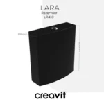 Creavit Lara Takım Klozet Mat Siyah+Duroplast Kapak+Lara Rezervuar+Çift Basmalı İç Takım Set