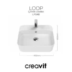 Creavit Loop Kare Çanak Lavabo 45 cm Beyaz LP046-00CB00E-0000