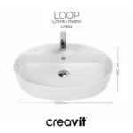 Creavit Loop Oval Çanak Lavabo 40x60 cm Beyaz LP161-00CB00E-0000