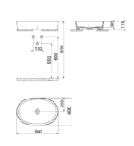 Creavit Loop Oval Çanak Lavabo 40x60 cm Kömür Karası LP160-00KK00E-0000