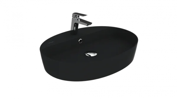 Creavit Loop Oval Çanak Lavabo 45x60 cm Kömür Karası LP161-00KK00E-0000