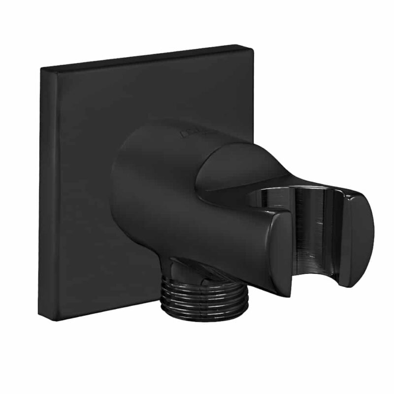 ECA Duş Çıkış Dirseği Askl.Kare Rozet Mat Siyah