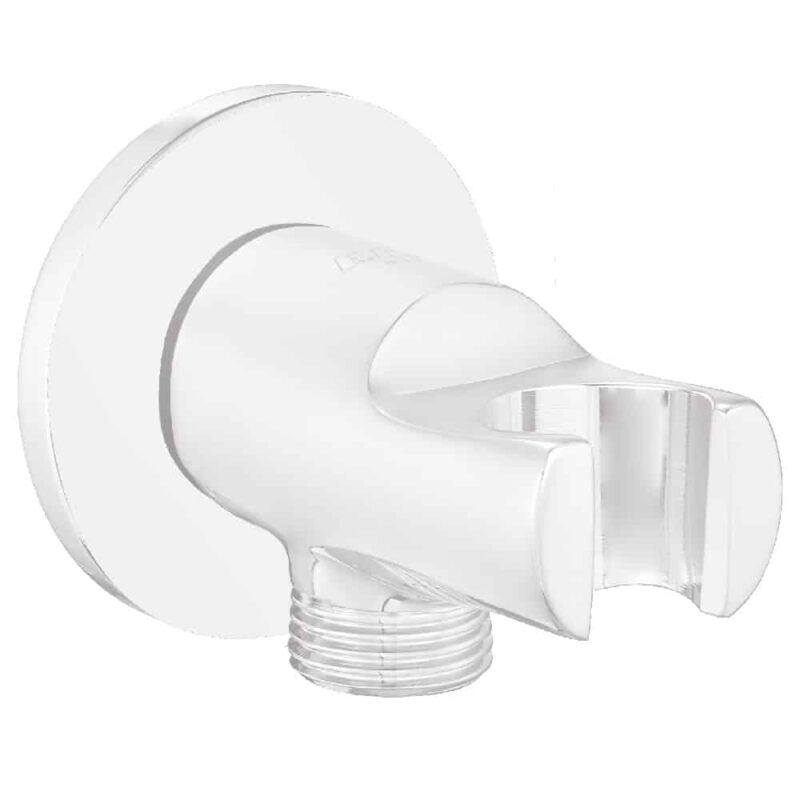 ECA Duş Çıkış Dirseği Askl.Yuvarlak Rozet Mat Beyaz