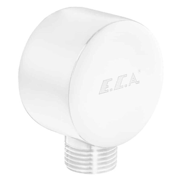 ECA Duş Çıkış Dirseği Minimal Yuvarlak Mat Beyaz