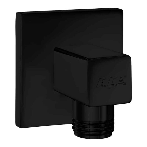 ECA Elegant Duş Dirseği Kare Rozet Mat Siyah