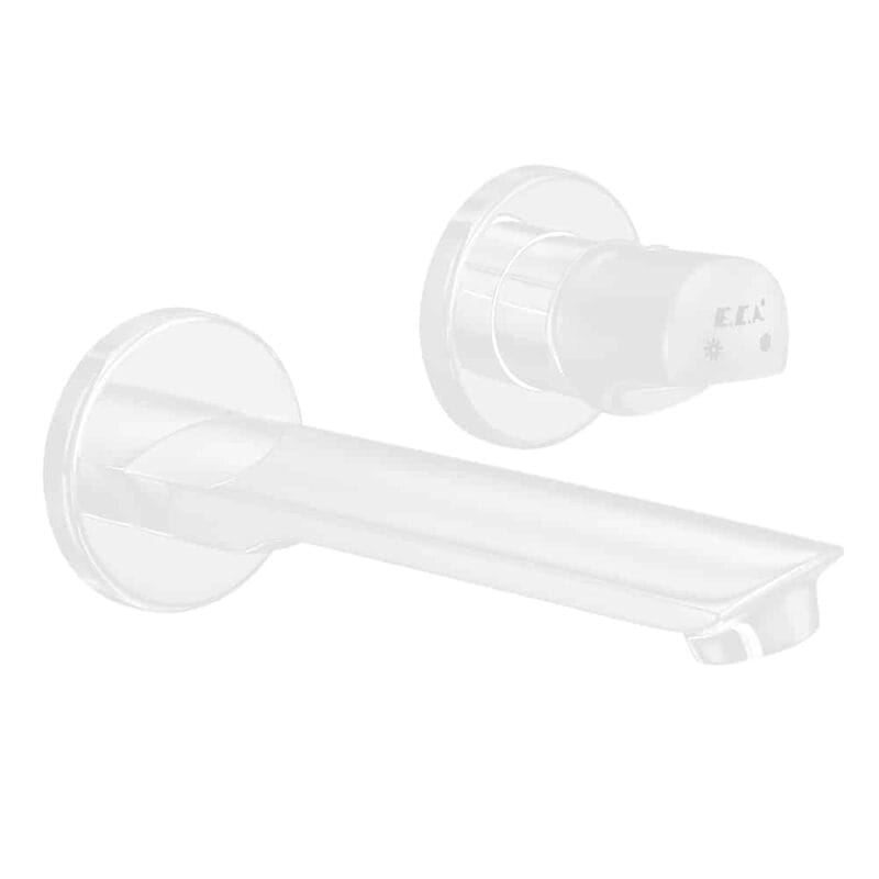 ECA Myra Ankastre Lavabo Bataryası Sıva Üstü Çift Rozet Mat Beyaz