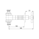 ECA Quadrille Ankastre Ara Kesme Valfi,G3/4