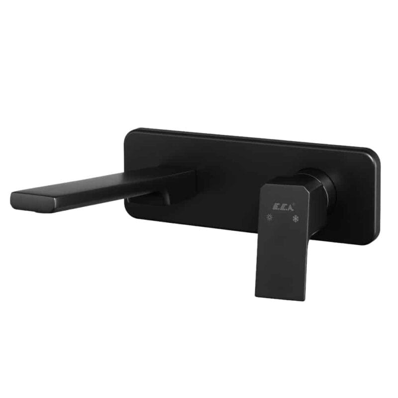 ECA Tiera Ankastre Lavabo Bataryası Sıva Üstü Tek Rozet Mat Siyah