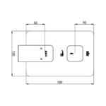 ECA Tiera Mat Siyah Çift Yollu Ankastre Duş Bataryası