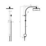 ECA Tiera Mat Siyah Duş Kolonu