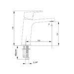 ECA Tiera Mat Siyah Lavabo Bataryası