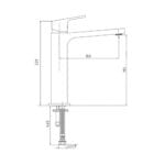 ECA Tiera Mat Siyah Orta Boy Lavabo Bataryası