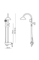 Fontana FA-6052 Fırçalanmış Altın Duş Ünitesi