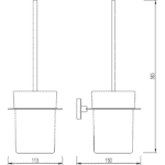 FONTANA FC-50104 Montajlı Tuvalet Fırçası-Krom