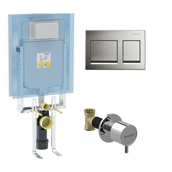 Geberit Alpha Gömme Rezervuar 3'lü Seti - Parlak Krom