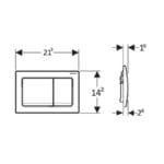 Geberit Alpha30 Kumanda Kapağı Çift Basmalı Mat Krom 115.055.46.1