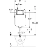 Geberit Gömme Rezervuar Sigma 8 Cm Gövde