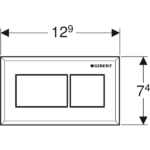 Geberit Kumanda Kapağı 8 Cm Kare Tasarım Çift Basmalı Krom