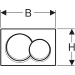 Geberit Kumanda Kapağı Alpha01 Çift Basmalı Parlak Krom