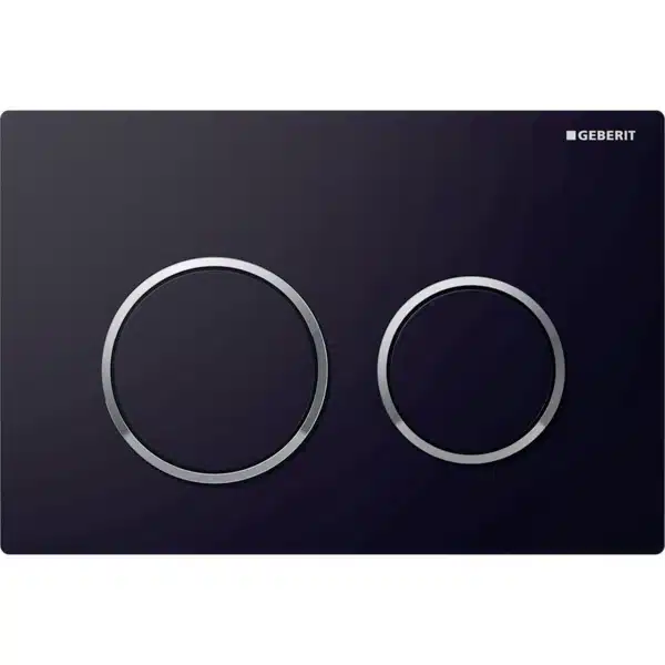 Geberit Kumanda Kapağı Omega20 Çift Basmalı Siyah / Parlak Krom