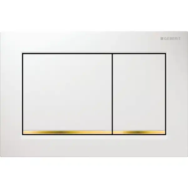 Geberit Kumanda Kapağı Omega30 Çift Basmalı Beyaz / Altın / Beyaz