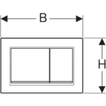 Geberit Kumanda Kapağı Omega30 Çift Basmalı Parlak / Mat / Parlak