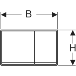 Geberit Kumanda Kapağı Omega60 Çift Basmalı Beyaz Cam