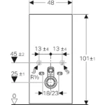 Geberit Monolith Rezervuar Asma Klozet İçin 101 Cm Antrasit