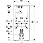 Geberit Monolith Rezervuar Yere Oturan Klozet İçin 114 Cm Siyah