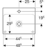 Geberit ONE 50x40 Beyaz Çanak Lavabo Batarya Delikli