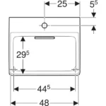 Geberit ONE 50x40 Beyaz Çanak Lavabo Batarya Deliksiz