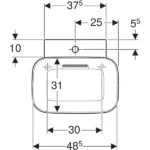 Geberit ONE 50x42.5 Beyaz Çanak Lavabo Batarya Delikli