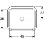 Geberit VariForm 45x35 Dikdörtgen Beyaz Tezgah altı Lavabo
