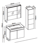 Gent Boztepe 5585 V32 Banyo Dolabı 85 cm