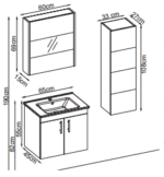 Gent Parıte 5565 V32 Banyo Dolabı 65 cm