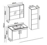 Gent Parıte 5585 V32 Banyo Dolabı 85 cm