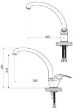 GPD Adrio Tek Gövde Eviye Bataryası Krom MTE120