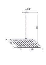 GPD Ankastre Duş Başlığı Tavandan 250x250 Siyah ADS19-S