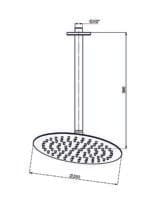 GPD Ankastre Duş Başlığı Tavandan Ø250 Rose Gold Pvd ADS20-R