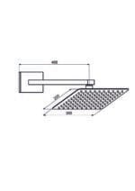 GPD Ankastre Duş Seti Duvardan 200x200 Siyah ADS27-S