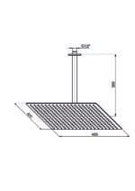 GPD Ankastre Duş Seti Tavandan 400x400 Siyah ADS23-S