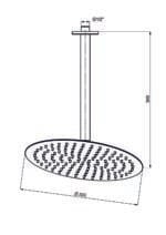 GPD Ankastre Duş Seti Tavandan Ø300 Rose Gold Pvd ADS22-R