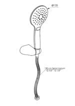 GPD Askılı Duş Seti 3 Fonksiyonlu Ø125 Siyah DST56-S