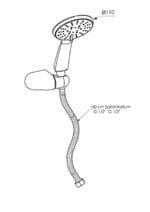 GPD Askılı Duş Seti 5 Fonksiyonlu Ø110 Krom DST51