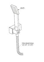 GPD Askılı Duş Seti Tek Fonksiyonlu 45x70 Krom DST26