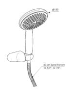 GPD Askılı Duş Seti Tek Fonksiyonlu Ø150 Krom DST39