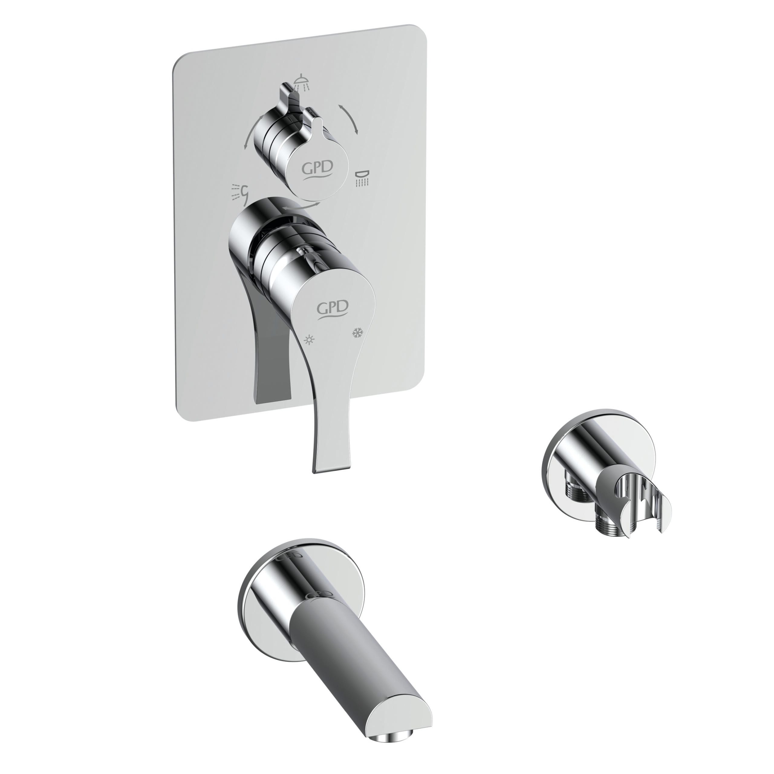 GPD Atros Mix Çevirmeli Ankastre Batarya Tsen817 Krom MCA66 GPD Atros Mix Çevirmeli Ankastre Batarya Tsen817 Krom MCA66